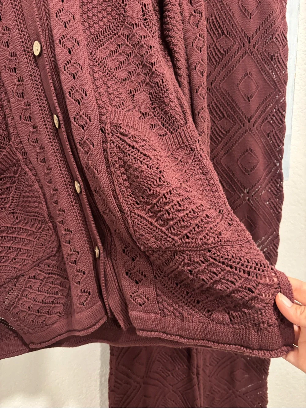 Free People Get Away Fauxchet Set Burgundy